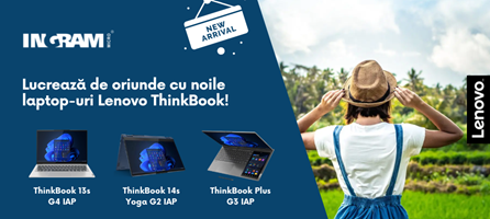 Lucrează de oriunde cu noile laptop-uri Lenovo ThinkBook!